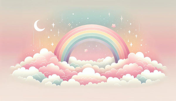 variant:A0007 | Licorne Enfant Creme — papier peint sur mesure Novomur