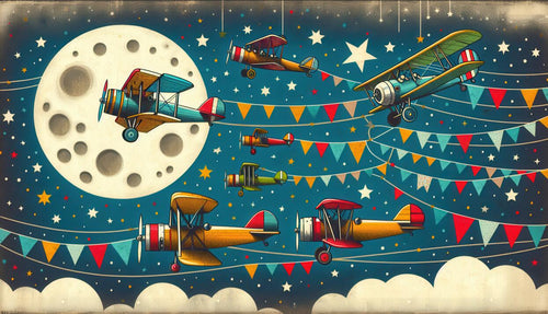 variant:A0274 | Montgolfieres Enfant — papier peint sur mesure Novomur