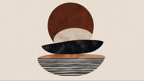 variant:A0348 | Art Abstrait Ivoire — papier peint sur mesure Novomur