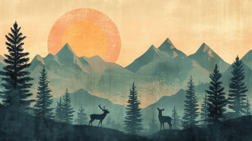 variant:A0448 | Animaux Foret — papier peint sur mesure Novomur