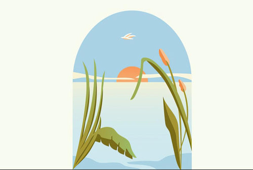 variant:A0626 | Art Abstrait Ivoire — papier peint sur mesure Novomur