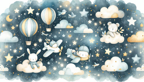 variant:A0650 | Montgolfieres Enfant — papier peint sur mesure Novomur