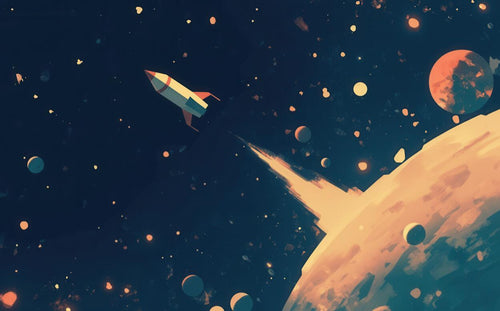 variant:A0674 | Espace Planetes Enfant — papier peint sur mesure Novomur