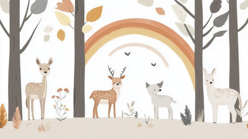 variant:A0683 | Animaux Foret — papier peint sur mesure Novomur