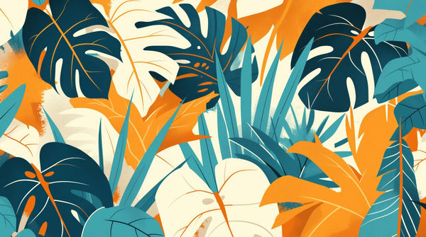 variant:A0875 | Palmier Tropical Vert Sauge — papier peint sur mesure Novomur