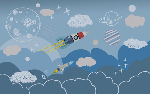 variant:C0391 | Espace Planetes Enfant — papier peint sur mesure Novomur