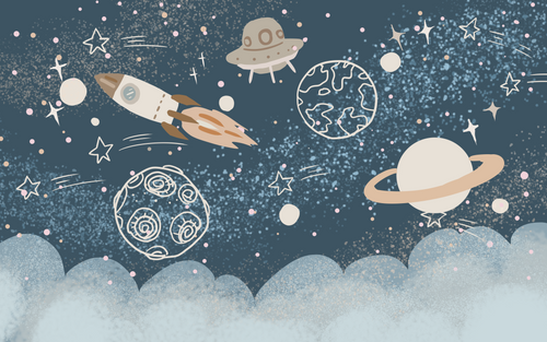 variant:D0851 | Espace Planetes Enfant — papier peint sur mesure Novomur