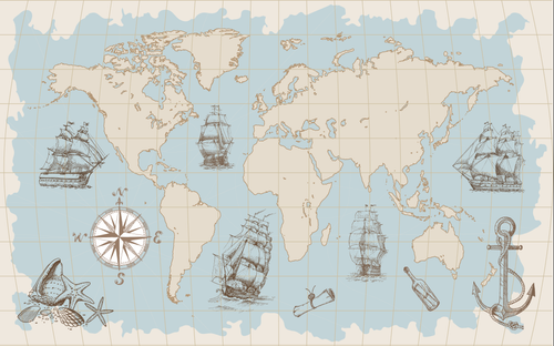 variant:E0273 | Carte du Monde Gris Perle — papier peint sur mesure Novomur