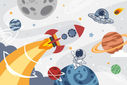 variant:F0376 | Espace Planetes Enfant — papier peint sur mesure Novomur