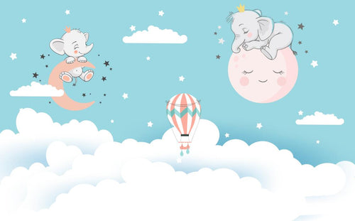 variant:F0419 | Montgolfieres Enfant — papier peint sur mesure Novomur