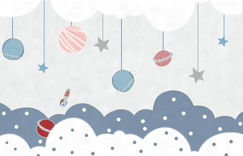 variant:F0648 | Montgolfieres Enfant — papier peint sur mesure Novomur