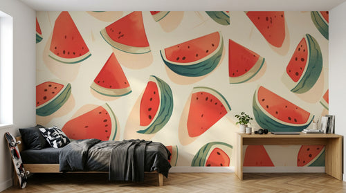 Papier peint Fruits Agrumes Beige - Sur mesure - Design A0459