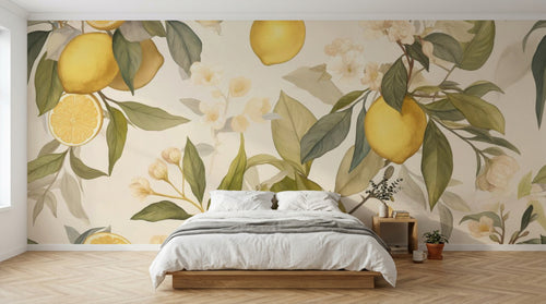 Papier peint Fruits Agrumes Beige - Sur mesure - Design A0745