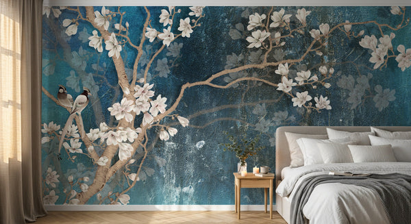 Design SK0283 — Papier peint Cerisier Blanc et Prunier — Novomur