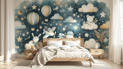 Papier peint Montgolfieres Enfant - 8 designs exclusifs - Design A0650