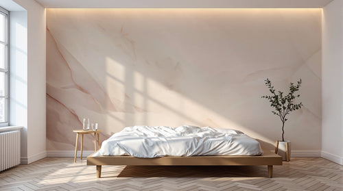 variant:A0949 | chambre_08_dawn — Aquarelle Douce Ivoire — papier peint Novomur