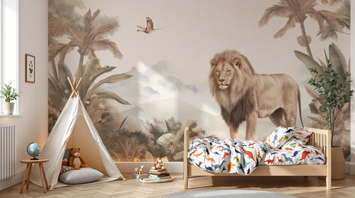 variant:A0076 | enfant_05_adventure已做 — Safari Savane Beige — papier peint Novomur