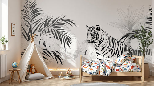 variant:A0111 | enfant_05_adventure已做 — Jungle Safari Ivoire — papier peint Novomur