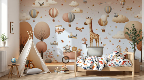 variant:A0259 | enfant_05_adventure已做 — Safari Savane Beige — papier peint Novomur