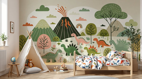 variant:A0286 | enfant_05_adventure已做 — Jungle Safari Ivoire — papier peint Novomur