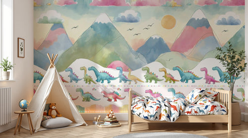 variant:A0507 | enfant_05_adventure — Jungle Safari Ivoire — papier peint Novomur