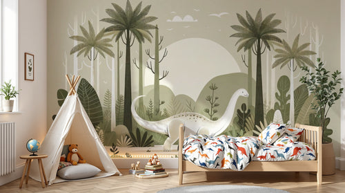 variant:A0735 | enfant_05_adventure — Safari au Coucher du Soleil Gris Perle — papier peint Novomur