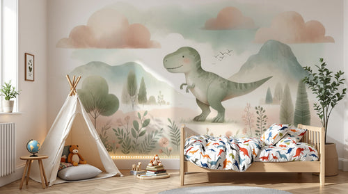 variant:A0802 | enfant_05_adventure — Safari au Coucher du Soleil Gris Perle — papier peint Novomur