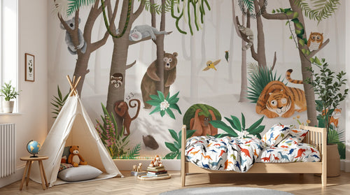 variant:C0680 | enfant_05_adventure — Aventure Safari Gris Perle — papier peint Novomur