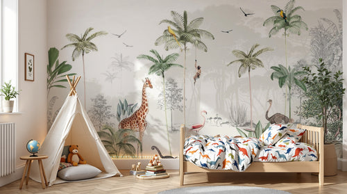 variant:C0942 | enfant_05_adventure — Safari Savane Beige — papier peint Novomur