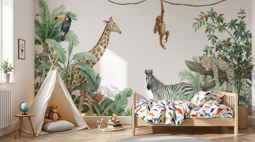 variant:F0350 | enfant_05_adventure已做 — Safari Savane Beige — papier peint Novomur
