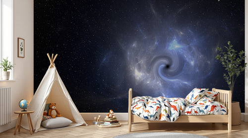 variant:SD0023 | enfant_05_adventure — Nuit Etoilee Noir — papier peint Novomur