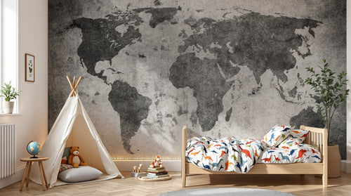 variant:SD0100 | enfant_05_adventure — Globe Terrestre Sable — papier peint Novomur