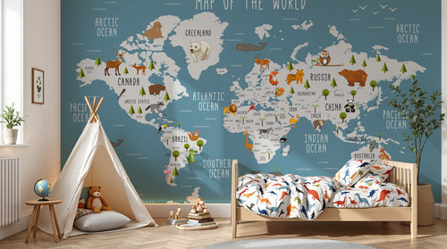 variant:SD0326 | enfant_05_adventure已做 — Planisphere Noir — papier peint Novomur