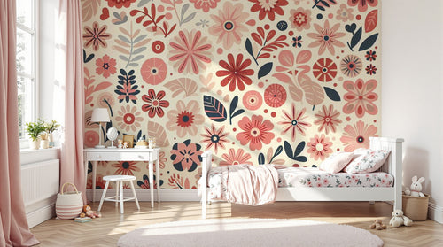 variant:F0679 | enfant_06_girly已做 — Fleurs des Champs Brun — papier peint Novomur