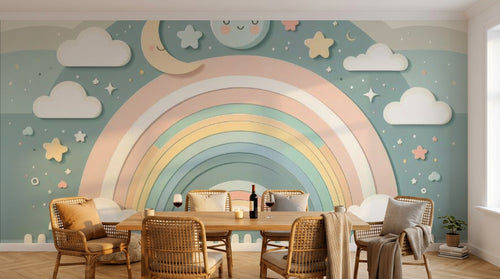 variant:A0139 | salle_01_warm_rattan — Licorne Magique Gris Perle — papier peint Novomur