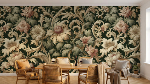 variant:A0864 | salle_01_warm_rattan已做 — Liberty Champetre Anthracite — papier peint Novomur