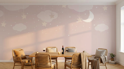 variant:D0372 | salle_01_warm_rattan — Licorne Magique Gris Perle — papier peint Novomur