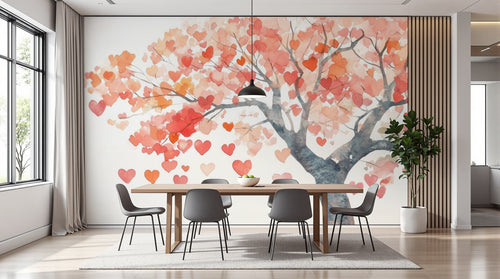 variant:A0751 | salle_02_modern — Sakura en Fleurs Creme — papier peint Novomur