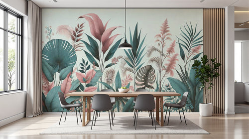 variant:F0251 | salle_02_modern — Jardin aux Oiseaux Dore — papier peint Novomur