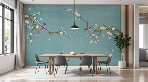 variant:SD0723 | salle_02_modern — Cerisier Zen Vert Sauge — papier peint Novomur