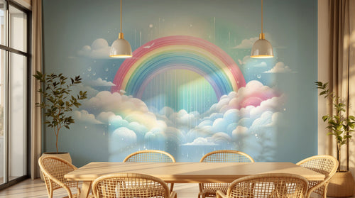 variant:A0621 | salle_03_warm_pendant已做 — Licorne Magique Gris Perle — papier peint Novomur