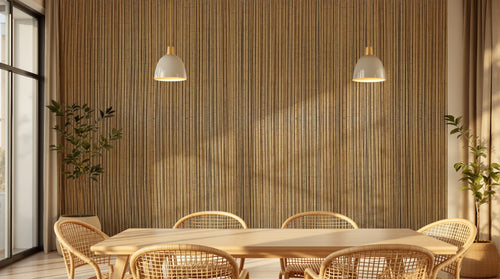 variant:C0836 | salle_03_warm_pendant — Planches Carbonisees Noir — papier peint Novomur