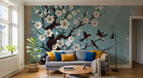 variant:A0038 | salon_01_scandi 已做 — Branche de Cerisier Gris — papier peint Novomur