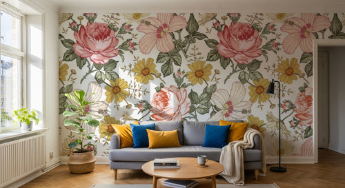 Papier peint Liberty Floral - Sur mesure - Design D0142