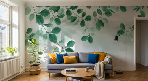 variant:E0961 | salon_01_scandi — Botanique Delicate Ivoire — papier peint Novomur