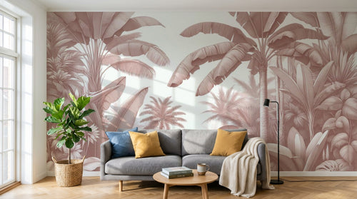 variant:A0031 | salon_02_scandi_morning — Foret Equatoriale Noir — papier peint Novomur