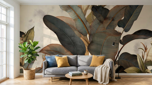 variant:A0061 | salon_02_scandi_morning已做 — Oasis Tropicale Sable — papier peint Novomur