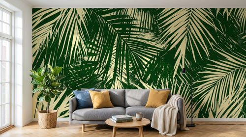 variant:A0906 | salon_02_scandi_morning已做 — Palmes Exotiques Anthracite — papier peint Novomur