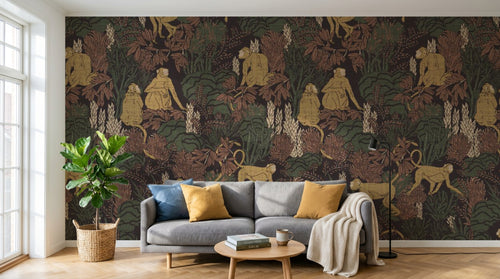 variant:D0145 | salon_02_scandi_morning — Fleurs des Champs Brun — papier peint Novomur