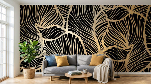 variant:E0692 | salon_02_scandi_morning — Jungle Urbaine Anthracite — papier peint Novomur